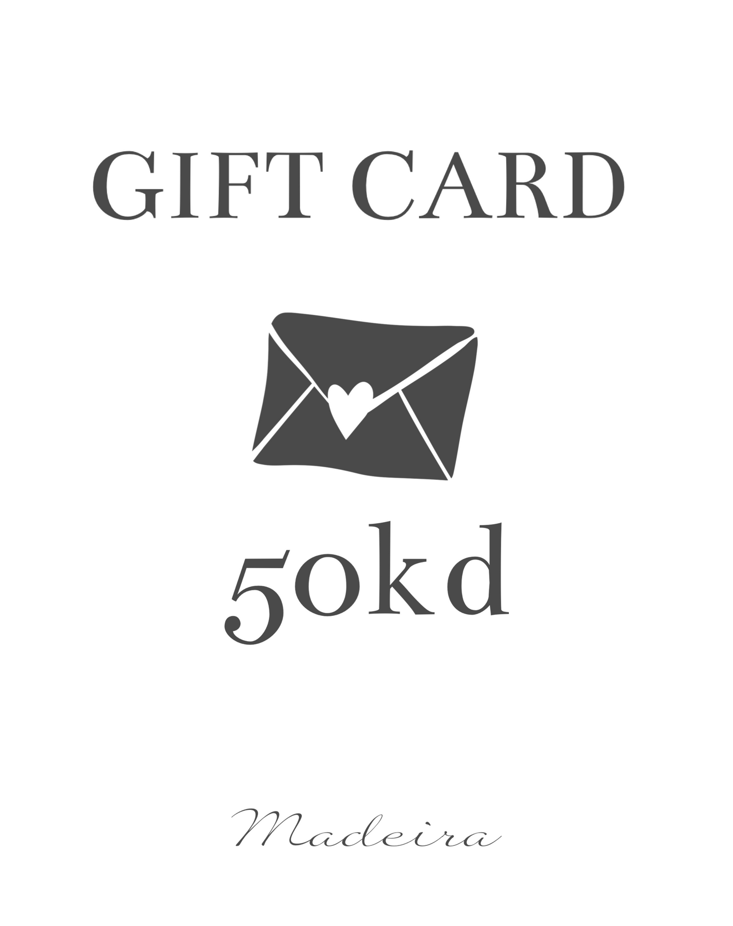 Madeira Gift Card