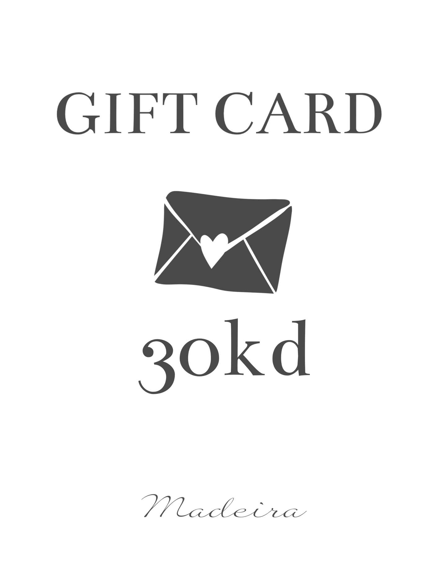 Madeira Gift Card