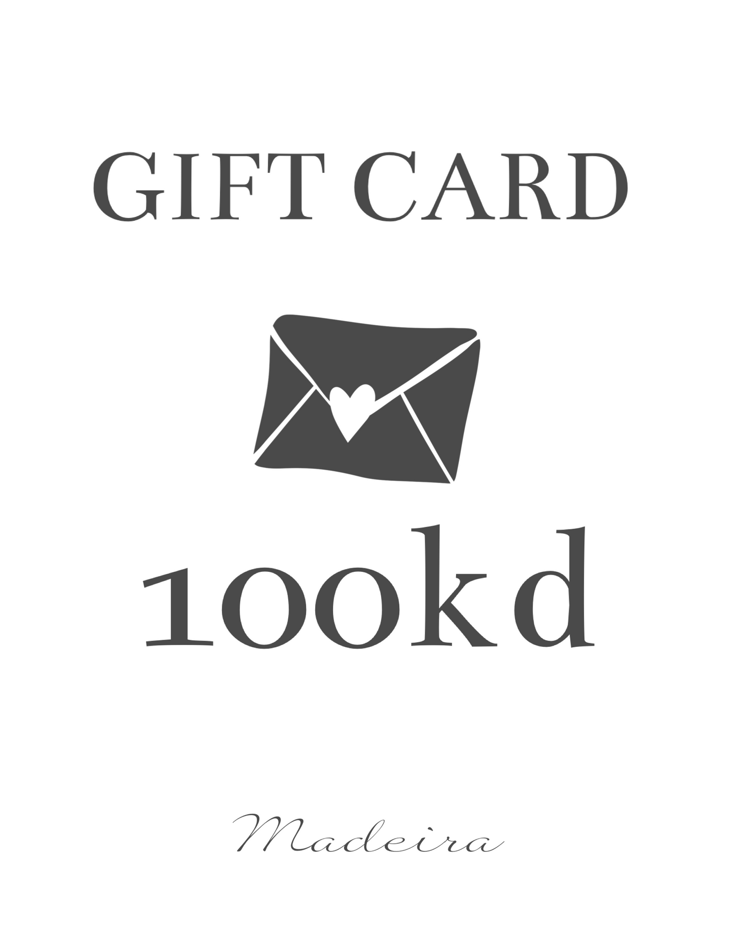 Madeira Gift Card