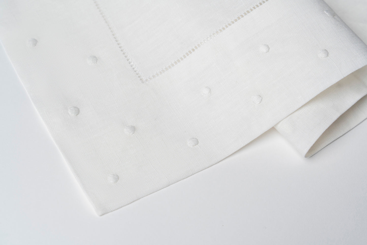 White On White Polka Dots