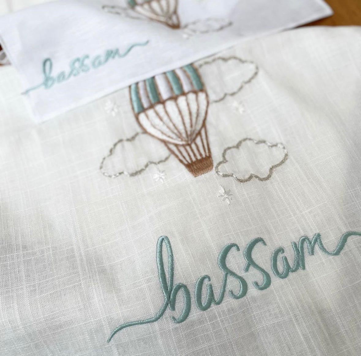 Linen Bags hot airballoon embroidery